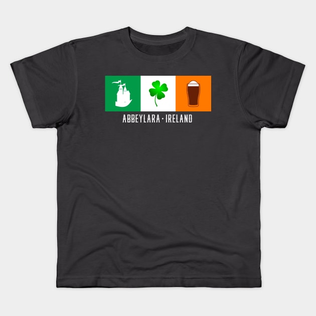 Abbeylara Ireland, Gaelic - Irish Flag Kids T-Shirt by Eire